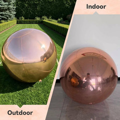 Rose Gold Inflatable Big Mirror Ball Gold Shiny Balls Large Hanging & Standing P