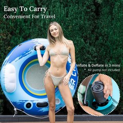 2-Pack River Tubes for Floating Heavy Duty Inflatable Floating Lounger Premiu…