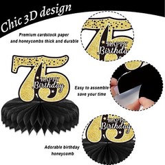 9PCS 75Th Birthday Decorations 75Th Birthday Centerpieces for Tables Decorations