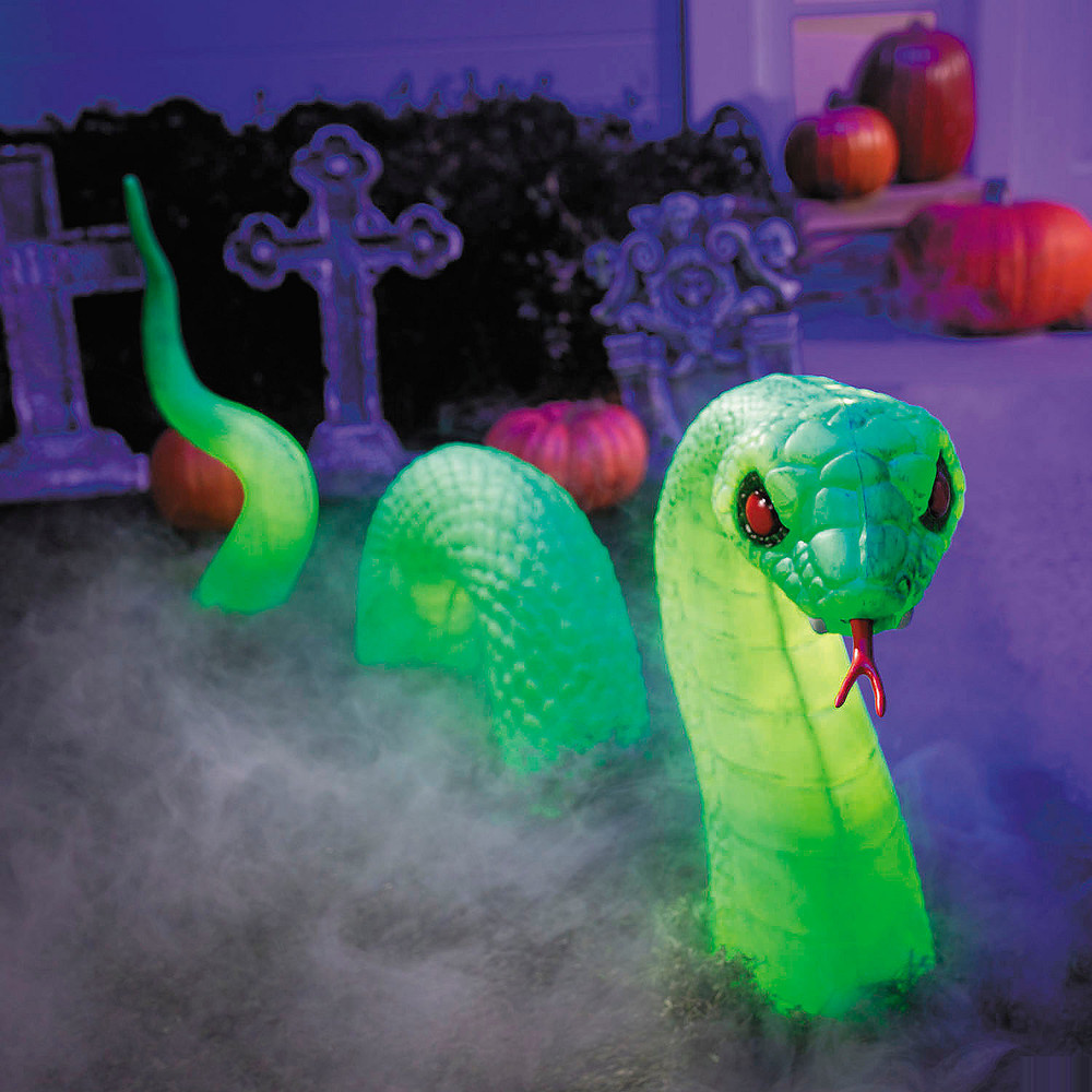 20″ Light-Up Green Lawn Snake Halloween Outdoor Decoration – Morris Costumes