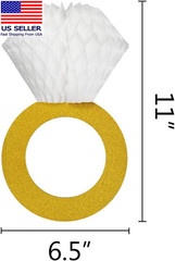Glitter Gold Honeycomb Diamond Ring Hanging Decorations (3 Pieces) Bachelorette