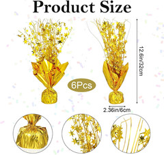 12 Pack Metallic Foil Spray Centerpiece Glitter Gold Star Table Decoration Party
