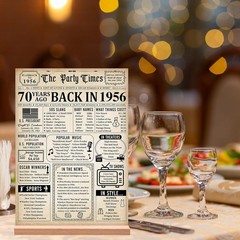70th Birthday Decorations Women Men, Vintage Back in 1956 Birthday Poster Acr…