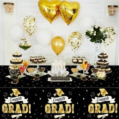 2Pack Graduation Decorations 2026, 108″ X 54″ Graduation Tablecover, Blackgol…