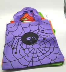 Lot 12 Halloween Reusable Tote Bags Spider Pumpkin Ghost 16×16