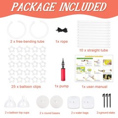 8FT & 6FT Balloon Arch Stand, Flexible Top Balloon Arch Kit, Half Arch Balloo…