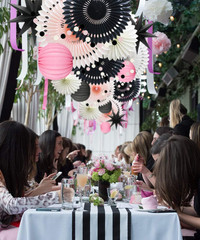 Pink Black White Party Decorations for Girls Women Minnie Mouse First Birthday D