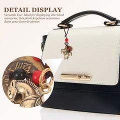 2Pcs Reusable Brass Chinese Keychains Traditional Wealth Charm Lunar New Year