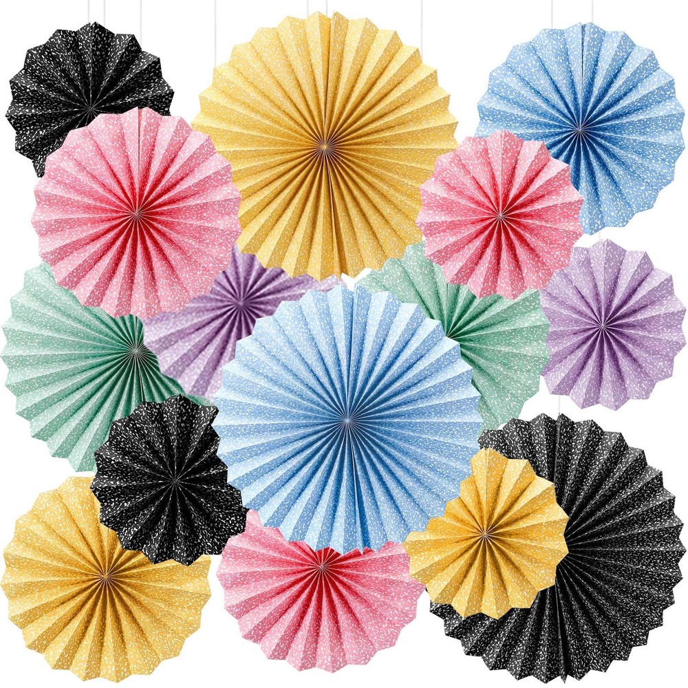 18 Pcs Graduation Hanging Paper Fans Composition Notebook Classroom Decoratio…