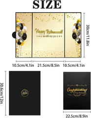 Retirement Party Decorations,Black Gold Retirement Guest Book Jumbo Happy Retire
