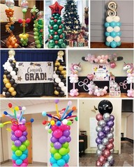 Balloon Column Stand Kit Sets of 2, 7 Feet Height Adjustable Balloon Tower Pi…