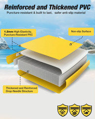 Inflatable Floating Dock, Non-Slip Water Hammock with Mesh Center, 600Lbs Capaci