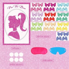 Pink Birthday Party Decorations Girls Princess Games Pin The Bow