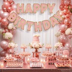Happy Birthday Banner – 9Ft Pre-Strung Happy Birthday Sign for Women, Men, Girls