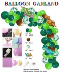 113 Pcs 16 Ft Balloons Garland Dinosaur Decoration Boy Kids Happy Birthday Party
