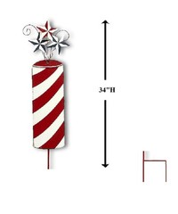 3-PC Patriotic Firecracker Fireworks Metal Yard Stakes July 4th Decor 24″H #025
