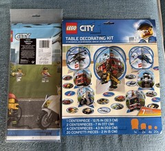 Lego City Amscan 2019 Table Party Decorating Kit & Table Cover New