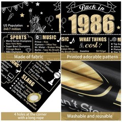 Large 40th Birthday Decorations Back in 72.8 x 43.3 inches, black gold