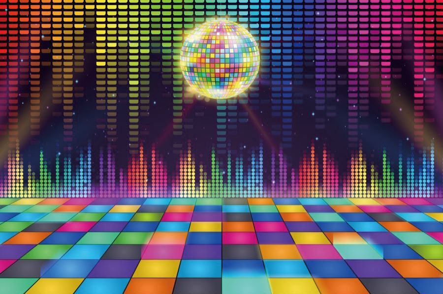 70s 80s 90s Disco Ball Stage Backdrop Music Birthday Party Background Studio