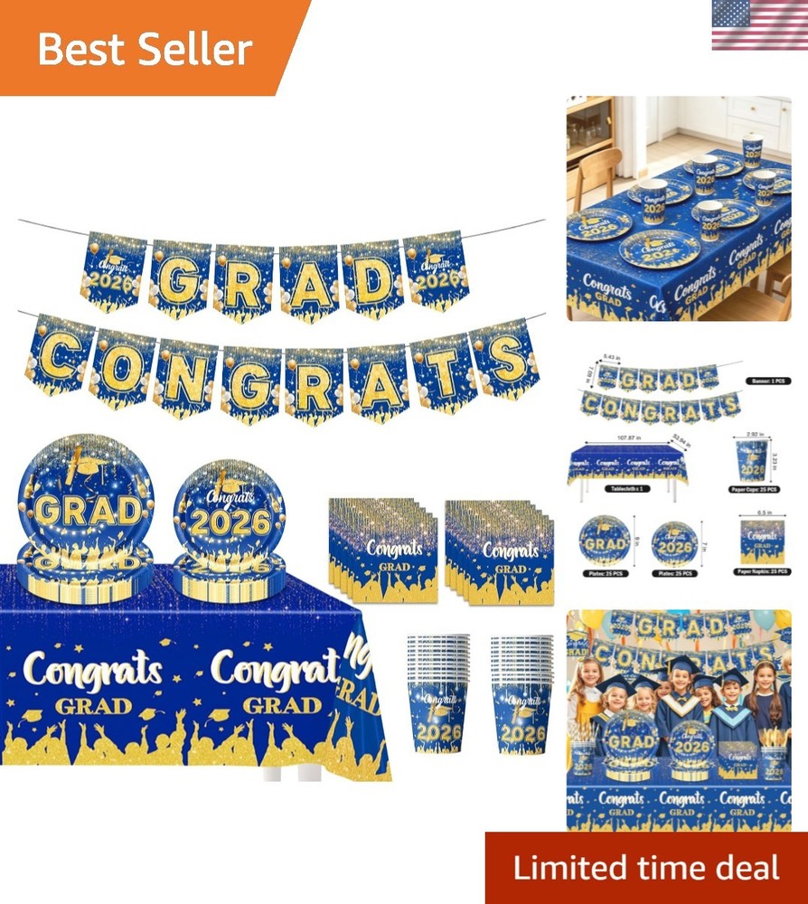 Party Supplies for Graduation Decorations 2026 – Complete Party Tableware Set…