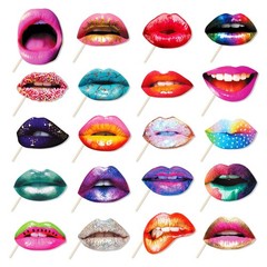 Lip Photo Booth Prop Birthday Hen Party Fancy Dress Selfie Mask Cosplay 20pcs