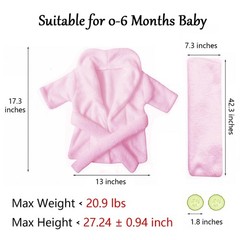 M&G House Newborn Photography Props Bathrobe Small, 01 Pink(0-6 Months)