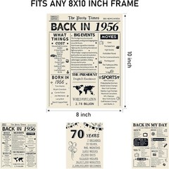 Nostalgic 70th Birthday Decor: 3 Vintage Posters Back in 1956 – 8×10 Size