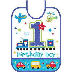 All Aboard First Birthday Vinyl Baby Bib Boys1st Birthday Party Supplies Train