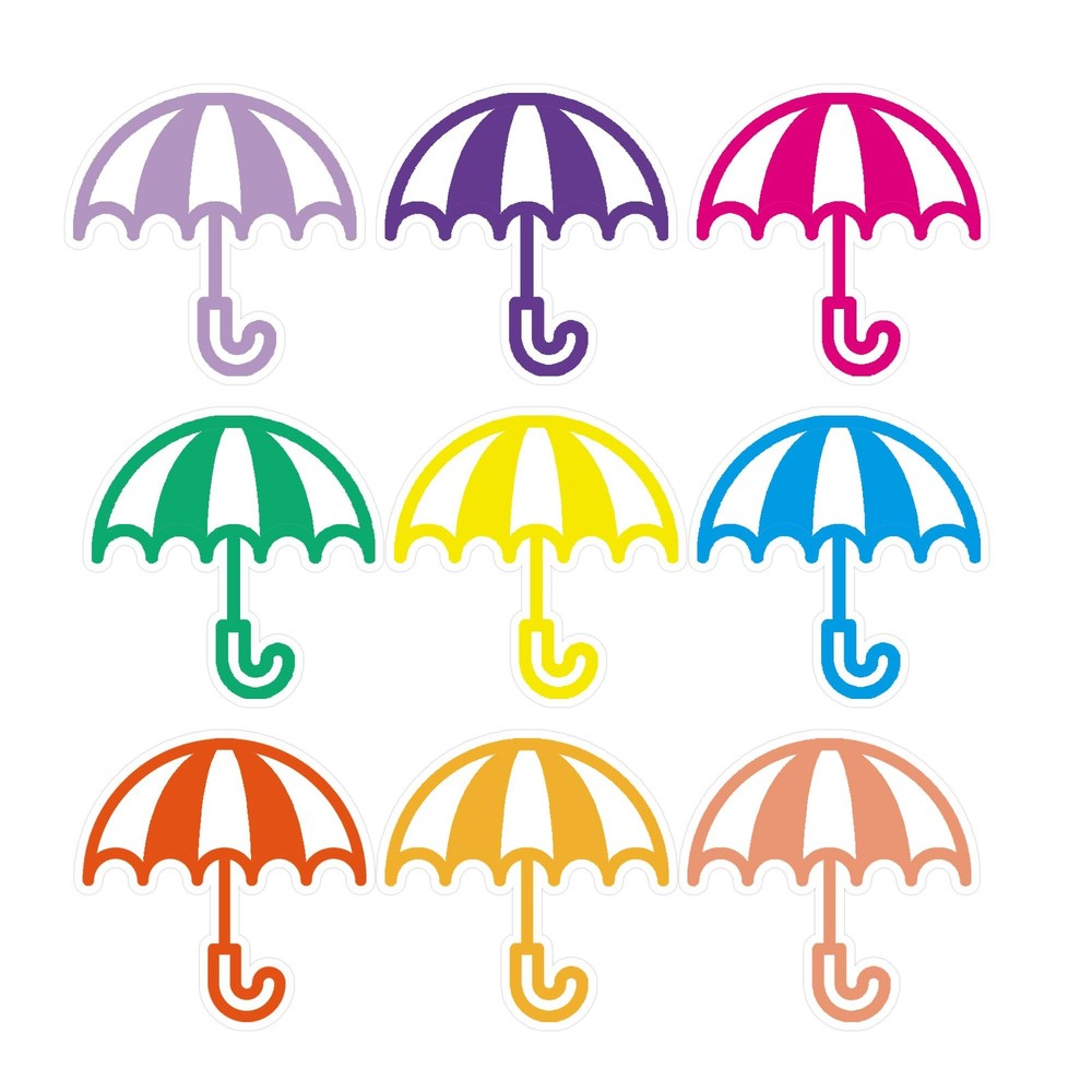 90 Pcs Umbrella Cutouts 4 Inches Classroom Summer Bulletin Board Colorful Umb…