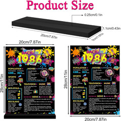 40Th Birthday Decorations for Women Men, Acrylic Back in 1986 Poster with Stand,