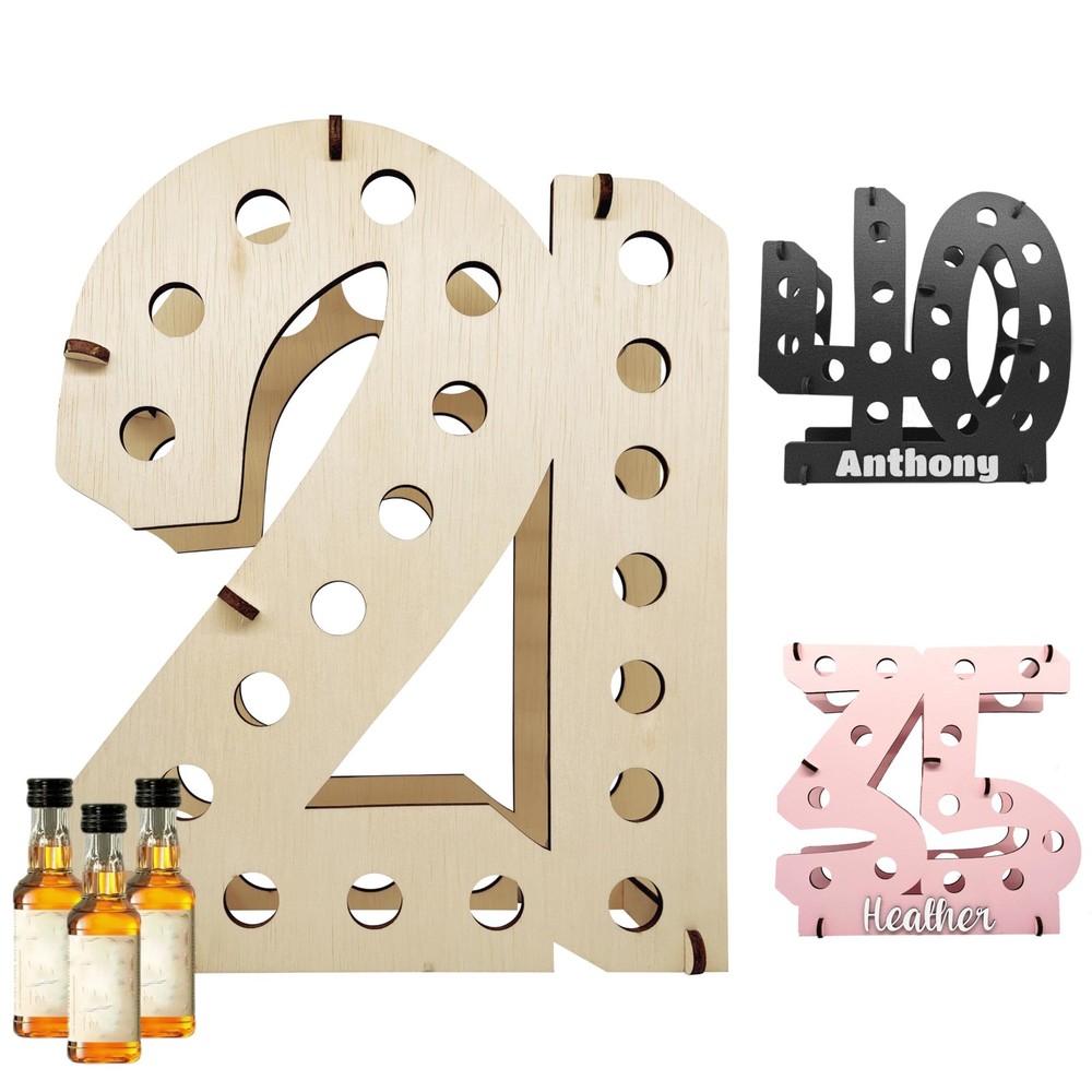 Mini Liquor Bottle Display Shelf | 21st Birthday Decorations For Him Or Her | 21