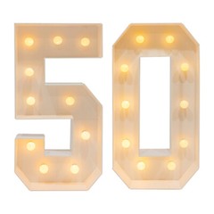 40in Marquee Light Up Numbers 50 Large White LED Numbers for 50th Birthday USA