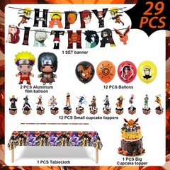 Naruto Party Decorations Naruto Birthday Balloons Banner Cake Toppers Tablecloth