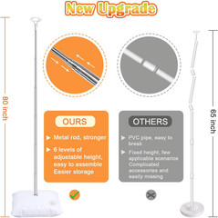 2 Set Balloon Column Kit – 6.56 Feet Balloon Column Stand with Base for Baby Sho