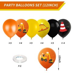 Construction Balloons, 12 inch Black Orange Yellow Balloons,Excavator Helmet …