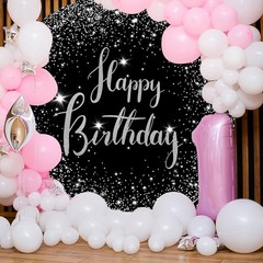 Happy Birthday Glitter Stars Diamonds – Round Backdrop 7.2ft