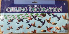 Tropical Luau Foil Bird Ceiling Decoration 12″ x 12′