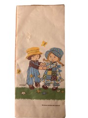 Vtg 1973 Holly Hobbie & RobbIe Crepe Paper Tablecloth American Greetings NEW