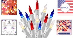 Waterproof Patriotic String Lights – 100 Incandescent Bulbs for Parties