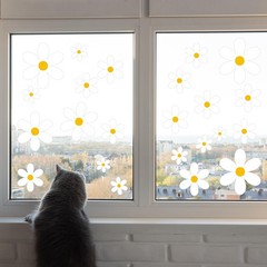 72pcs Daisy Window Clings, Summer Spring Stickers Cute Colourful