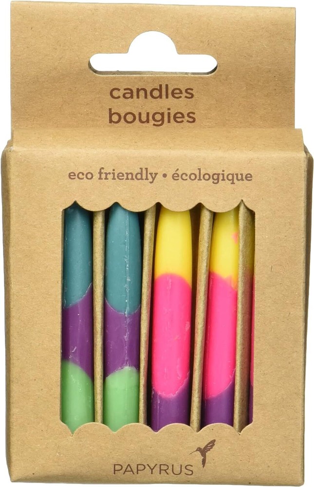 Papyrus Eco-Friendly Birthday Candles, Tie Dye (12-Count) 12-Count,