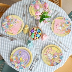 Whimsical Easter Celebration Kit for 16 – Includes Dinner and Dessert Plates