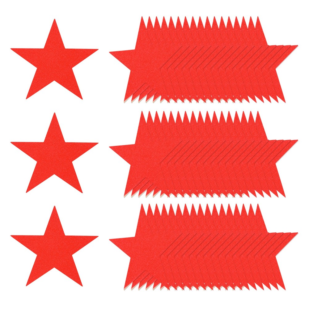 80 Pcs Glitter Star Cutouts, 5 Inch Star Shape Glitter Paper, Red