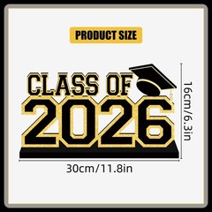 2026 Graduation Decorations, 11.8″ x 6.3″ Glitter Black x 6.3″,