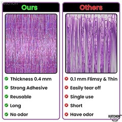 KatchOn, Iridescent Purple Fringe Curtain – 8×3.25 Feet, Pack of 2 | Purple