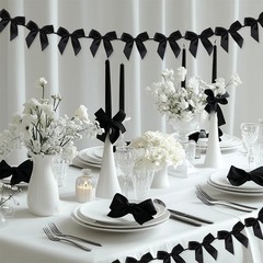 2pcs Bow Garland Banner, Ribbon Bow Party Decorations for Baby Shower Girls B…