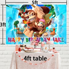 Donkey Kong Country Personalised Custom Backdrop Banner Party Decorations Gift