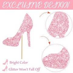 12 PCS Pink High Heel Centerpiece Stick Girl Birthday Engagement Party Decor