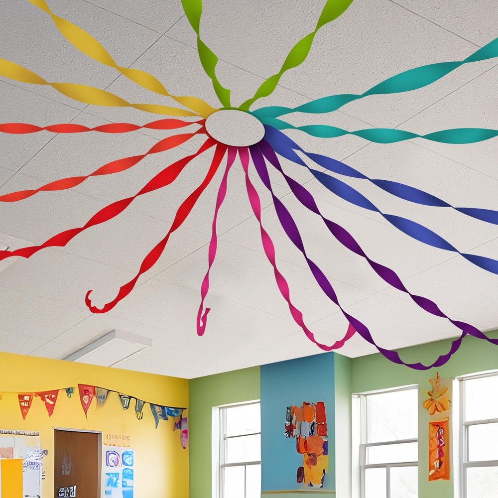 16 Rolls 528 Ft Rainbow Colorful Crepe Paper Streamers Classroom Party Decor