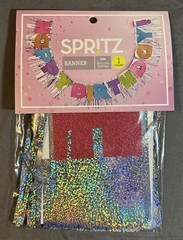 Spritz Happy Birthday Multi Color, Silver Glitter Banner Large 82”